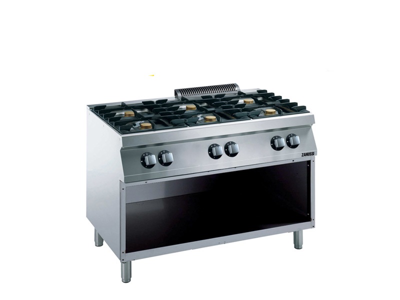 เตาแก๊ส 6-BURNER GAS RANGE ON OPEN BASE ZANUSSI