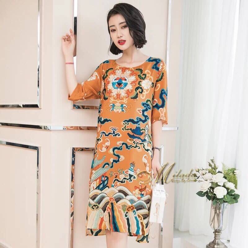 ชุดเดรสเกาหลี พร้อมส่ง Dress ทรงหน้าสั้นหลังยาว คอกลม