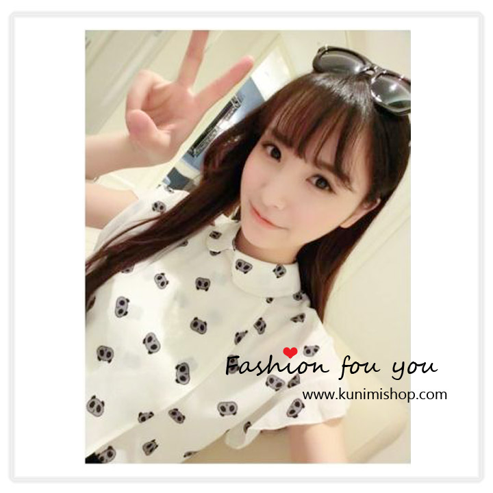 เสื้อแฟชั้น คอกลม แขนสั้น มี 2 สี สีขาว สีดำ ลายหมีแนด้า น่ารัก เสื้อคอบัว แขนระบาย สวยน่ารัก ใส่ได้ทุกโอกาสคะ สินค้าเหมือนแบบ 100 % Free Size : รอบอกไม่เกิน 35 นิ้ว ผ้า : ผ้าโพลีเอสเตอร์ 