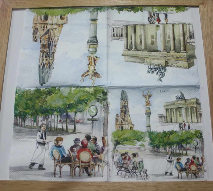แนวภาพ Landmark เมือง Berlin เบอร์ลิน เยอรมัน เป็นภาพบล็อค 4 กระดาษแนพกิ้นสำหรับทำงาน เดคูพาจ Decoupage Paper Napkins ขนาด 33X33cm