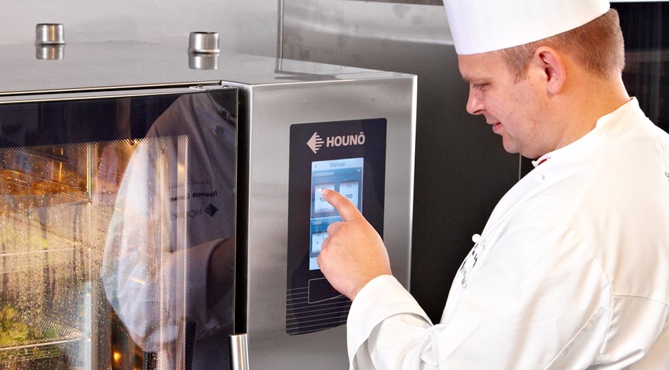 เตาอบไฟฟ้าแบบผสม ELECTRIC COMBI OVEN WITH HANDSHOWER & PROBE {INCLUDE W/R , GRID1/1=5 PC , 4 FOOTING} HOUNO