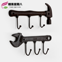 Pre-Order ตะขอเหล็ก ที่แขวนผนัง เครื่องมือช่าง ลายฆ้อน กับลายประแจเลื่อน Zakka