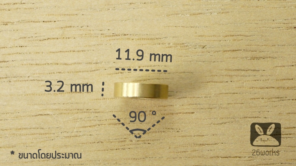อีแปะรองน็อตเทเปอร์ ทองเหลือง M5