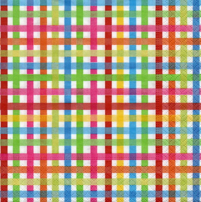 แนวภาพลายแต่ง สก็อตหลากสี Medium Scot Multi Color เป็นภาพเต็มแผ่น กระดาษแนพกิ้นสำหรับทำงาน เดคูพาจ Decoupage Paper Napkins ขนาด 33X33cm