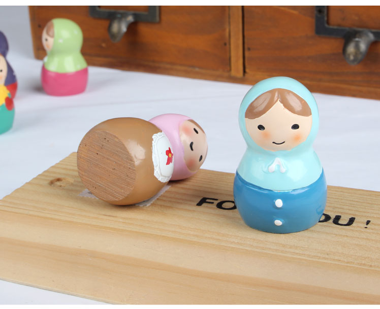 Pre-Order ตุ๊กตารัสเซีย ชุด 5 ตัว งานตกแต่ง Poly Resin Zakka