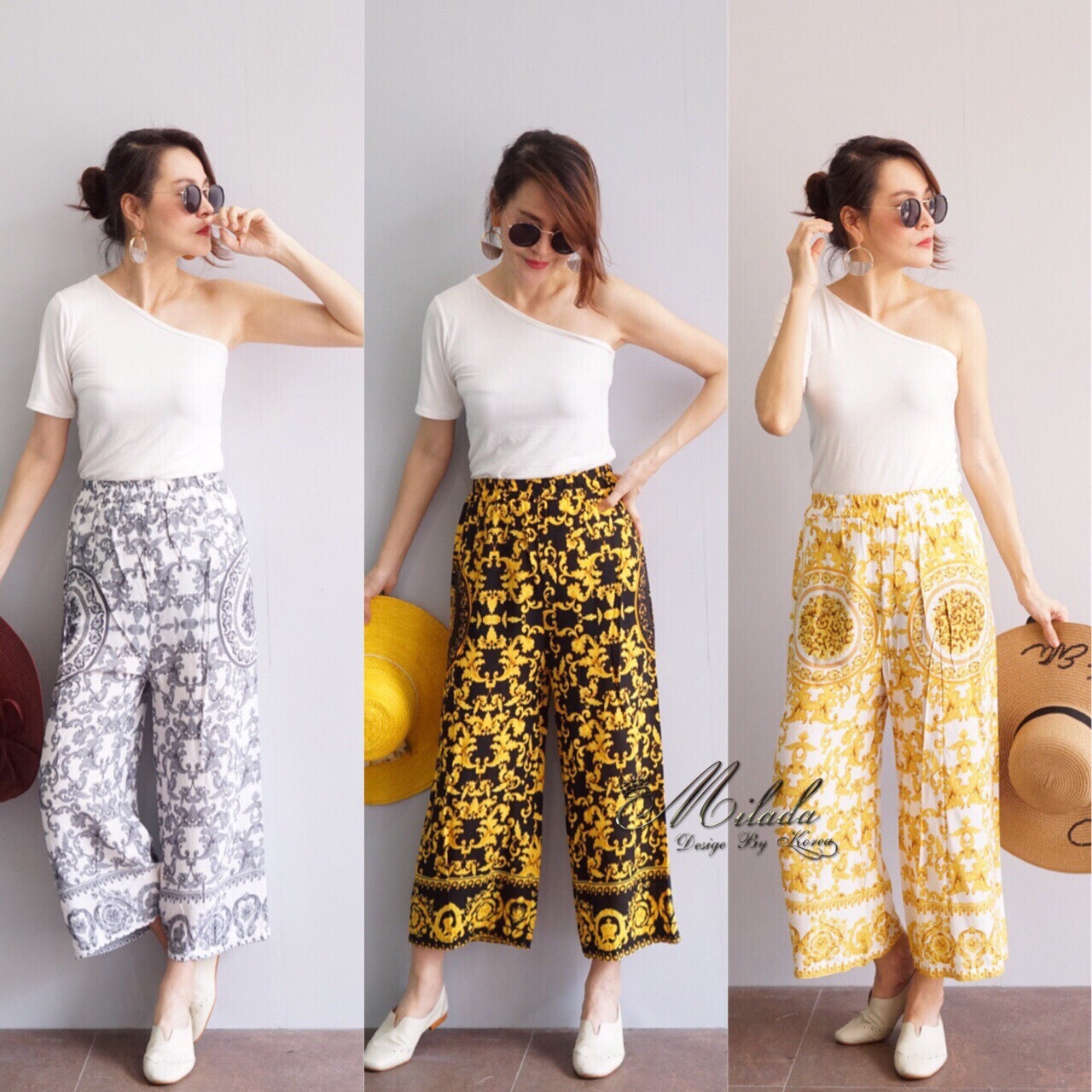 พร้อมส่ง กางเกงขายาว สปันแต่งเอวยางยืดจั๊ม