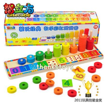 บล็อกไม้เรนโบว์นับเลข