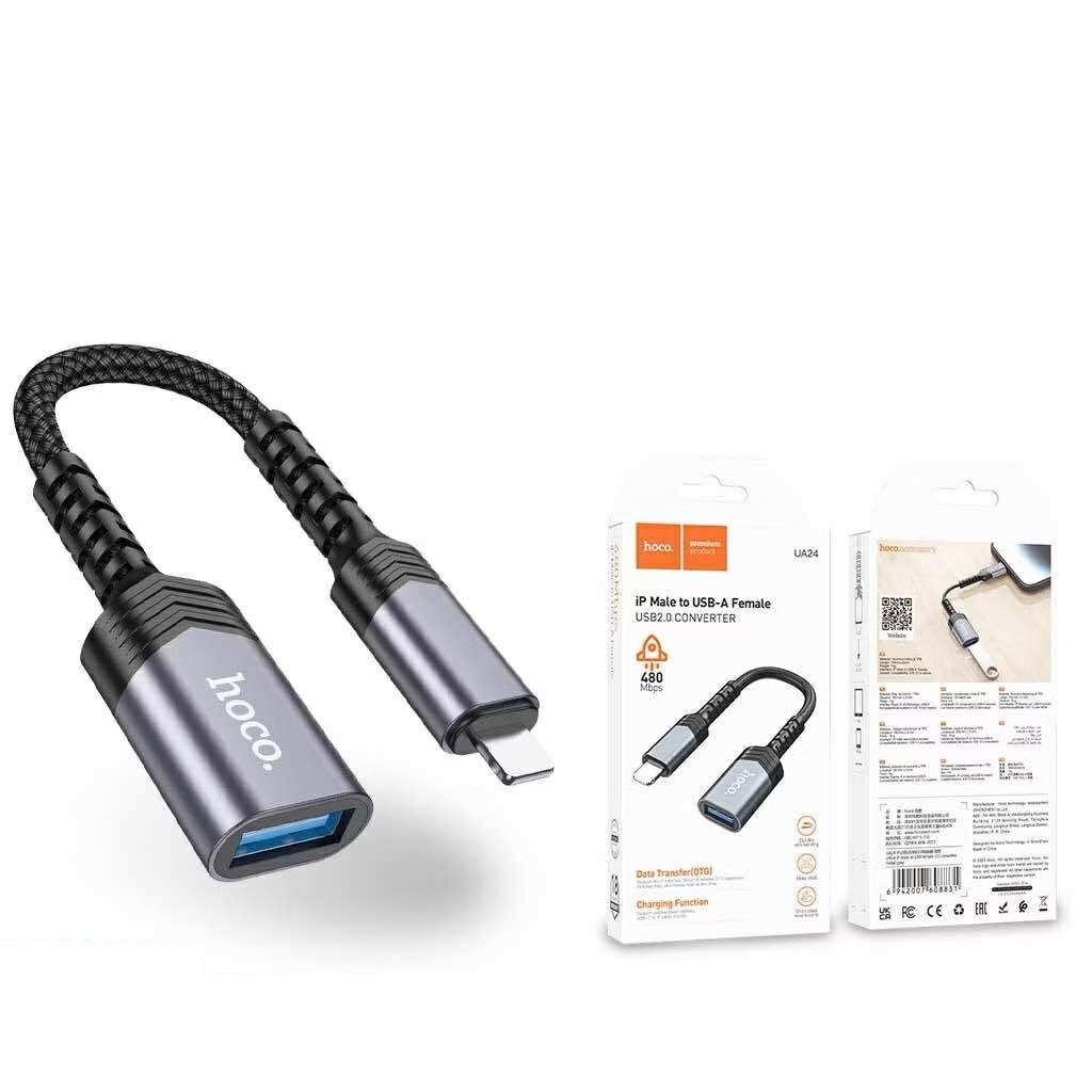 Hoco UA24 อุปกรณ์แปลงสัญญาณ Adapter for Light ning to USB-A female USB2.0