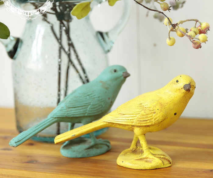 Pre-Order นกตกแต่ง Zakka มีสีเหลือง กับเขียว
