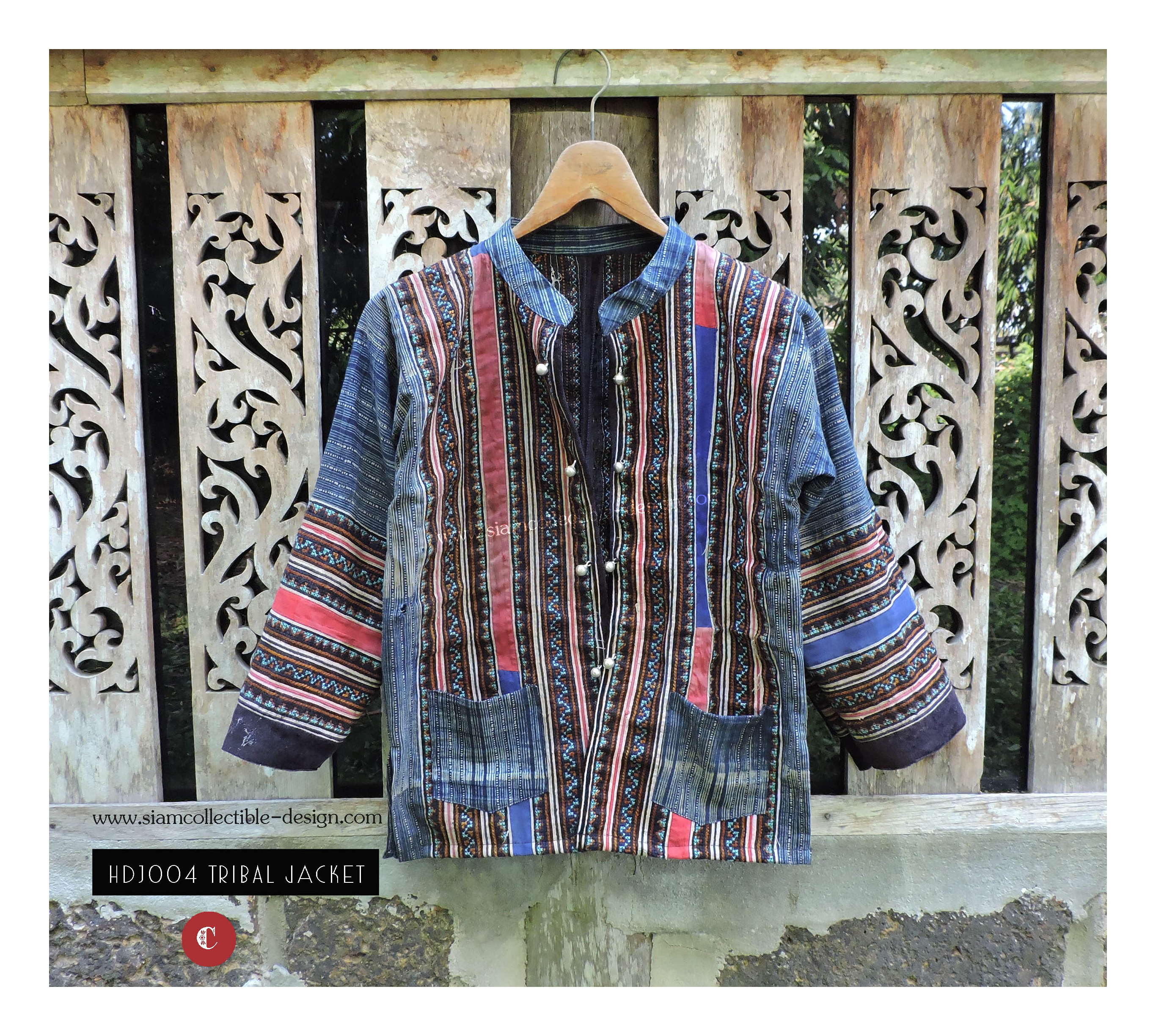 เสื้อคลุม ผ้าใยกัญชง ผ้าชาวเขา HDJ 004 C / Hmong Jacket for unisex HDJ 004 C