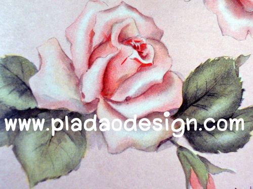 กระดาษสาพิมพ์ลาย สำหรับทำงาน เดคูพาจ Decoupage แนวภาำพ ภาพวาด ดอกกุหลาบแรกแย้ม สีชมพูอ่อนสวยมาก (ปลาดาวดีไซน์)