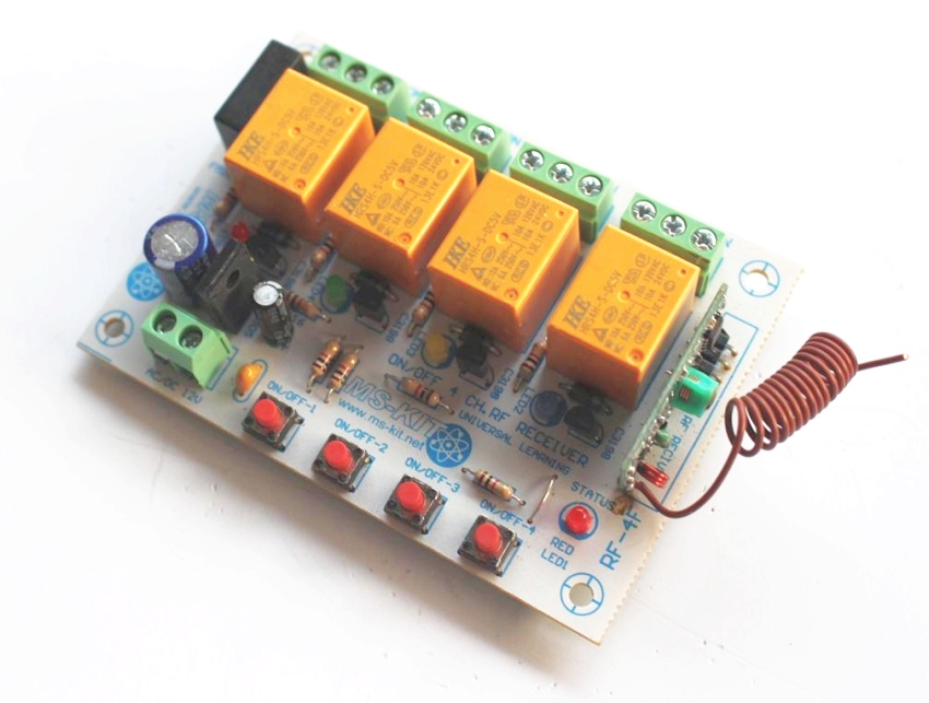 RF -4F รีโมท คอนโทรล 4 ช่อง ใช้ไฟ AC-DC