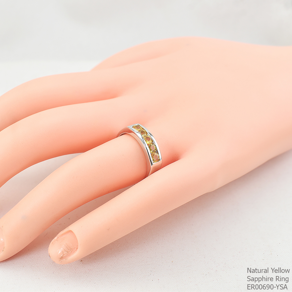 SKJewelryFactory แหวนเเถว บุษราคัมแท้ ER00690-YSA