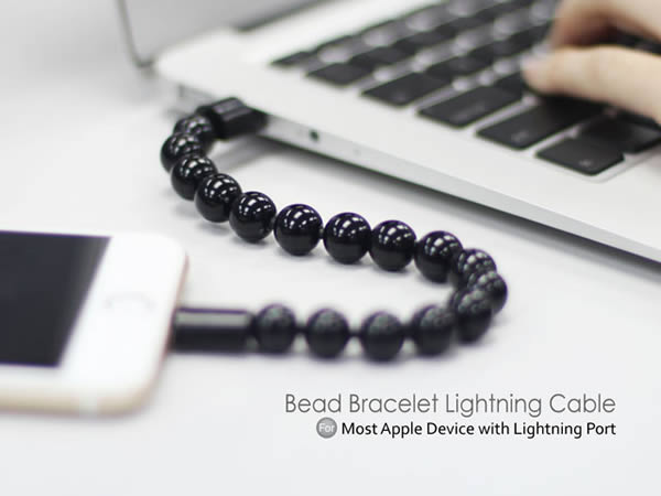 สายชาร์จมือถือทุกรุ่น สำหรับ Android แบบ USB สร้อยข้อมือสีดำ