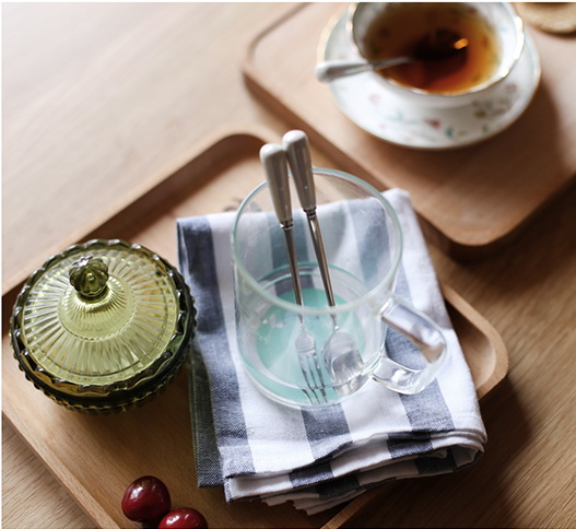 Pre-Order ช้อน-ส้อม สเตนเลส ที่จับเซรามิค มี 2 ขนาด 13 กับ 15 ซม. Zakka