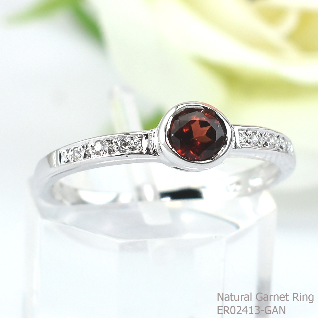 SKJewelryFactory แหวนโกเมนแท้ สไตล์มินิมอล น่ารักสุดๆ ER02413-GAN