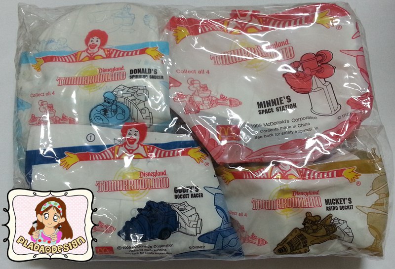 1999 McDonald's แมคโดนัลด์ ของเล่น ของสะสม Disney Tomorrow Land Mickey Mouse Minnie Goofy Ronald Duck อยู่ในแพ็คค่ะ MIP