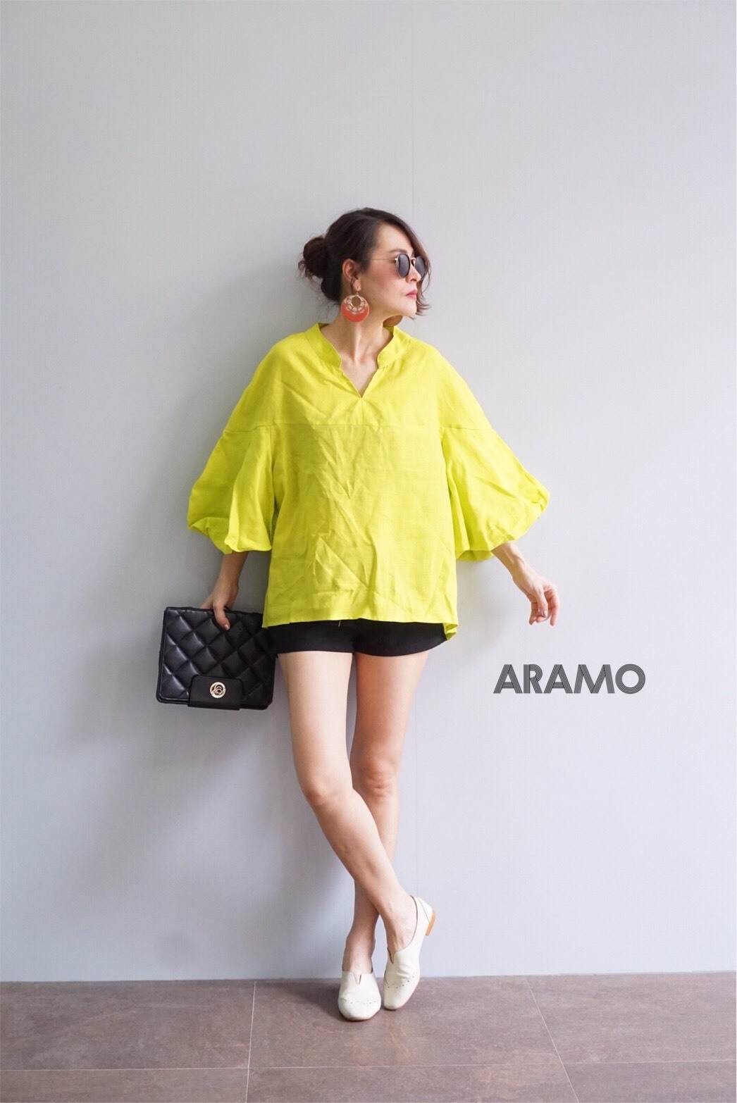 เสื้อเกาหลี พร้อมส่ง เสื้อ งานลินินแท้