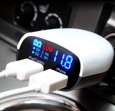 Car charger Digital Voltmeter Dual 2 USB Port 3.4Amp Charger LED Display