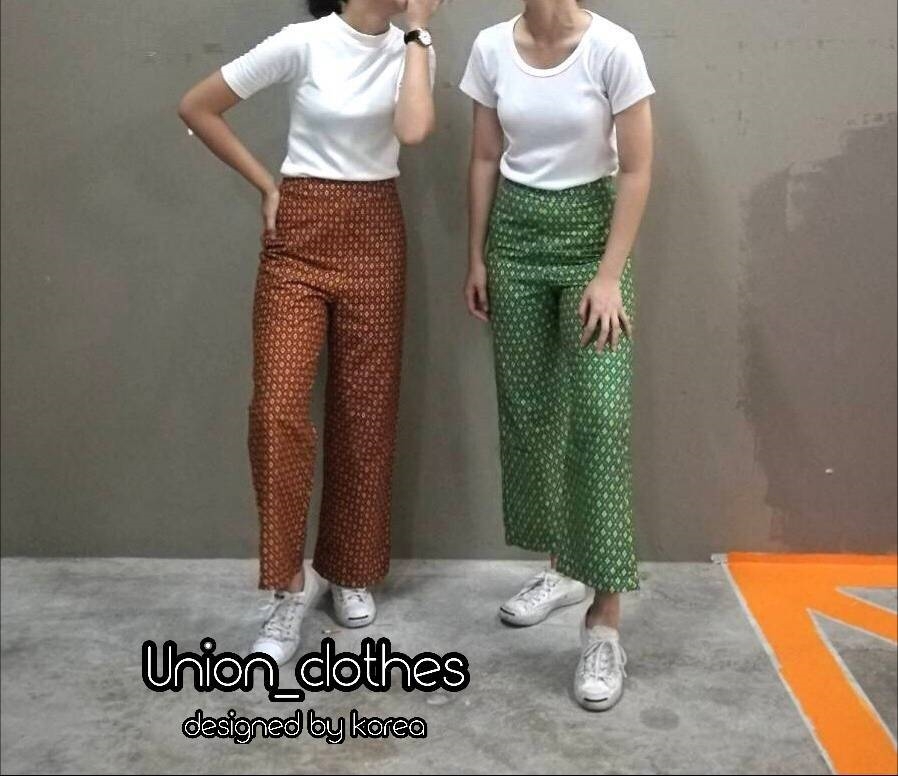 พร้อมส่ง กางเกงพิมพ์ลายไทย