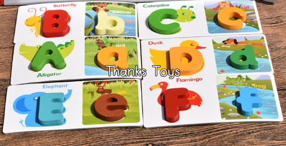 บัตรภาพจิ๊กซอว์ A-Z พิมพ์ใหญ่-เล็ก