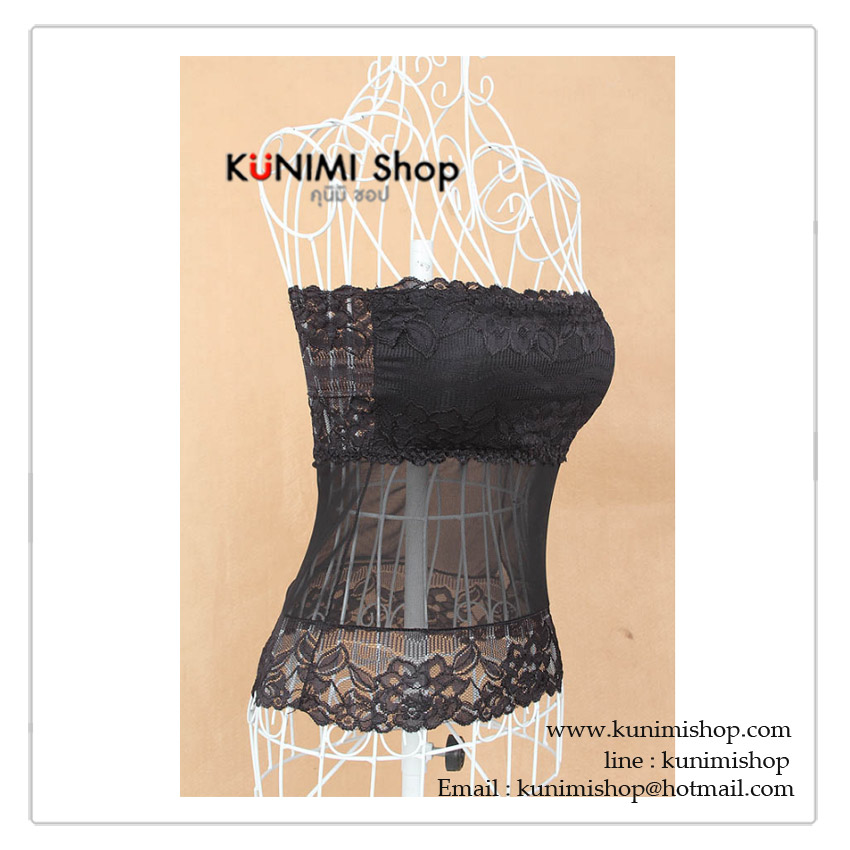  เสื้อซับใน เสื้อเกาะอกครึ่งตัว ผ้าลูกไม้ มีฟองน้ำซับใน สวยเซ็กซี่ ขนาด Free Size สำหรับรอบอกไม่เกิน 36 นิ้ว มี 2 สี ขาว และ ดำ