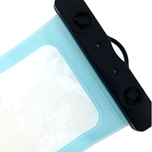 ซองมือถือ กันน้ำ มีสายคล้องคอ มีที่ล็อกปิดแน่น น้ำไม่เข้า สีฟ้า