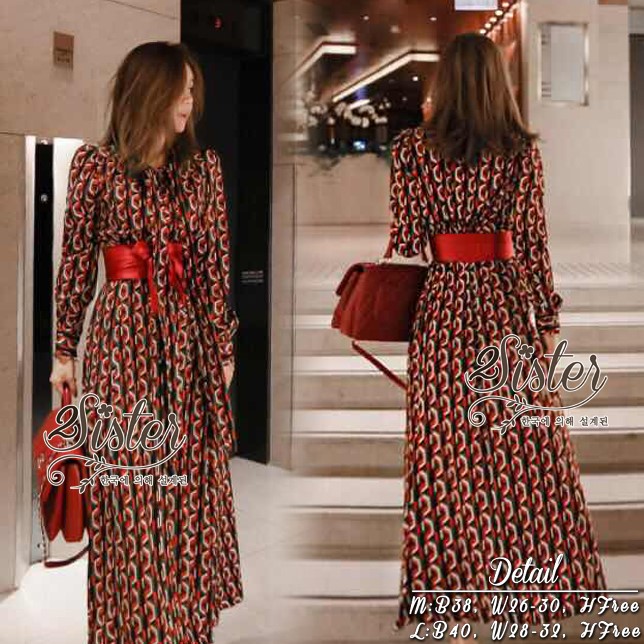 ชุดเดรสแฟชั่น พร้อมส่ง แม็กซี่เดรส ผ้าเกรดดีผสมsilk