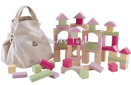 บล็อกไม้ ELC 100 ชิ้น สีชมพู