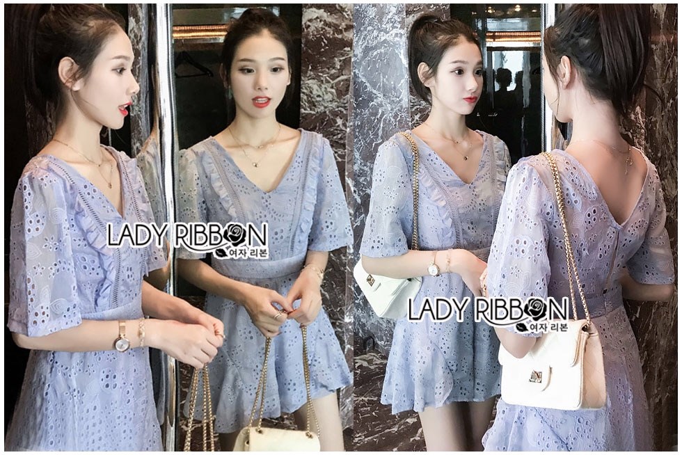 เสื้อผ้าเกาหลี พร้อมส่ง จัมป์สูท ขาสั้นผ้าคอตตอน
