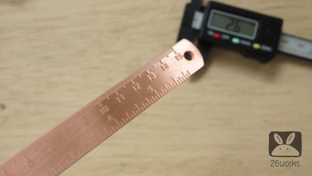 ไม้บรรทัด 15 cm ทองแดง หนา 1.5 mm