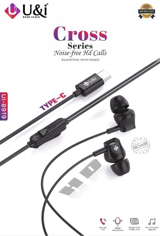 U&I หูฟัง Type C Cross Series Noise-Free HD Calls UI-8919 เสียงดี ราคาถูก