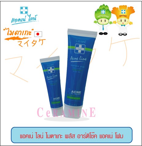 CeRAMINE Acne Line Maitake Plus Artichoke Acne Foam เซอรามายน์ แอคเน่ ไลค์ ไมตาเกะ พลัส อาร์ติโช๊ค แอคเน่ โฟม (50 g.)