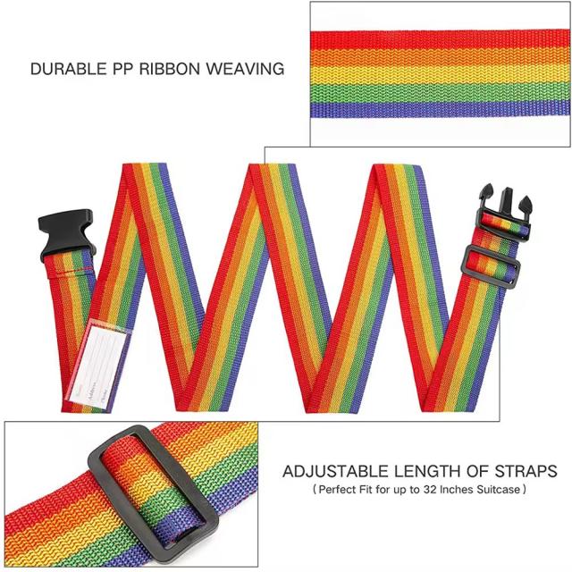 สายรัดกระเป๋าเดินทาง พร้อมรหัสล็อก Rainbow Travel Luggage Belt Suitcase Strap with Code Lock 1 เส้น