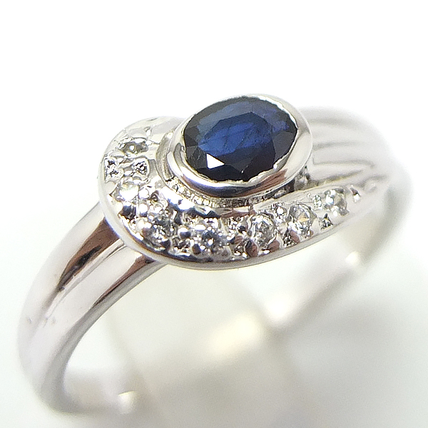 SKJewelryfactory แหวนเงินพลอยไพลินแท้ สไตล์น่ารัก ER01930-BSA