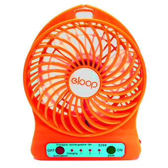 พัดลมพกพา eloop พัดลมตั้งโต๊ะน่ารัก สีส้มสะท้อนแสง