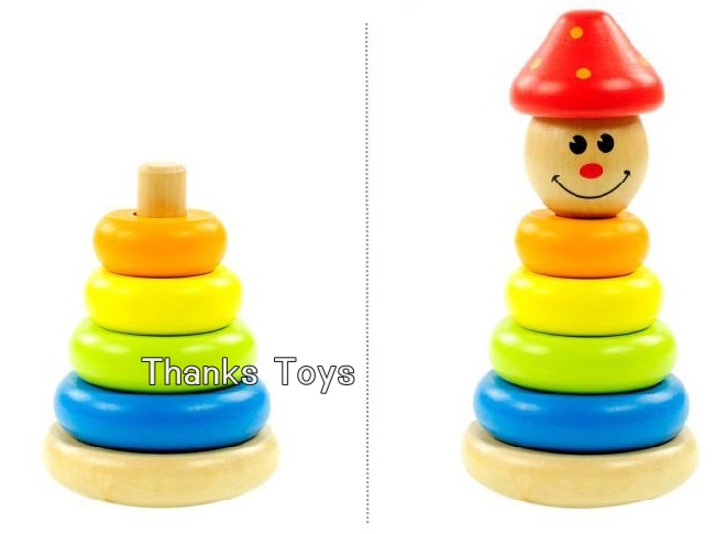 บล็อกไม้สวมเสาตัวตลก