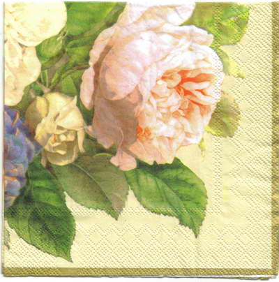 แนวภาพดอกไม้ ช่อดอกกุหลาบ กระดาษแนพกิ้นสำหรับทำงาน เดคูพาจ Decoupage Paper Napkins เป็นภาพเต็มแผ่น ขนาด 25X25 ซม