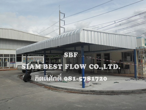 งานทำหลังคา Metal Sheet หน้าป้อมยาม
