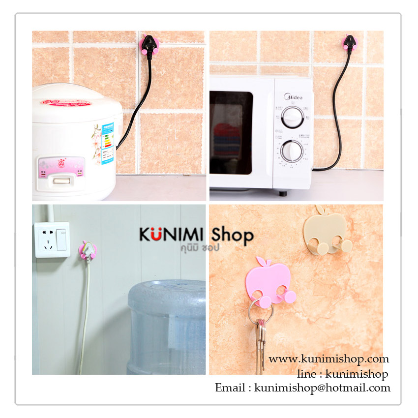 ที่แขวนปลั๊กไฟ สายUSB สายคอมพิวเตอร์ เพิ่มความเป็นระเบียบให้กับสายไฟและโต๊ะทำงาน 