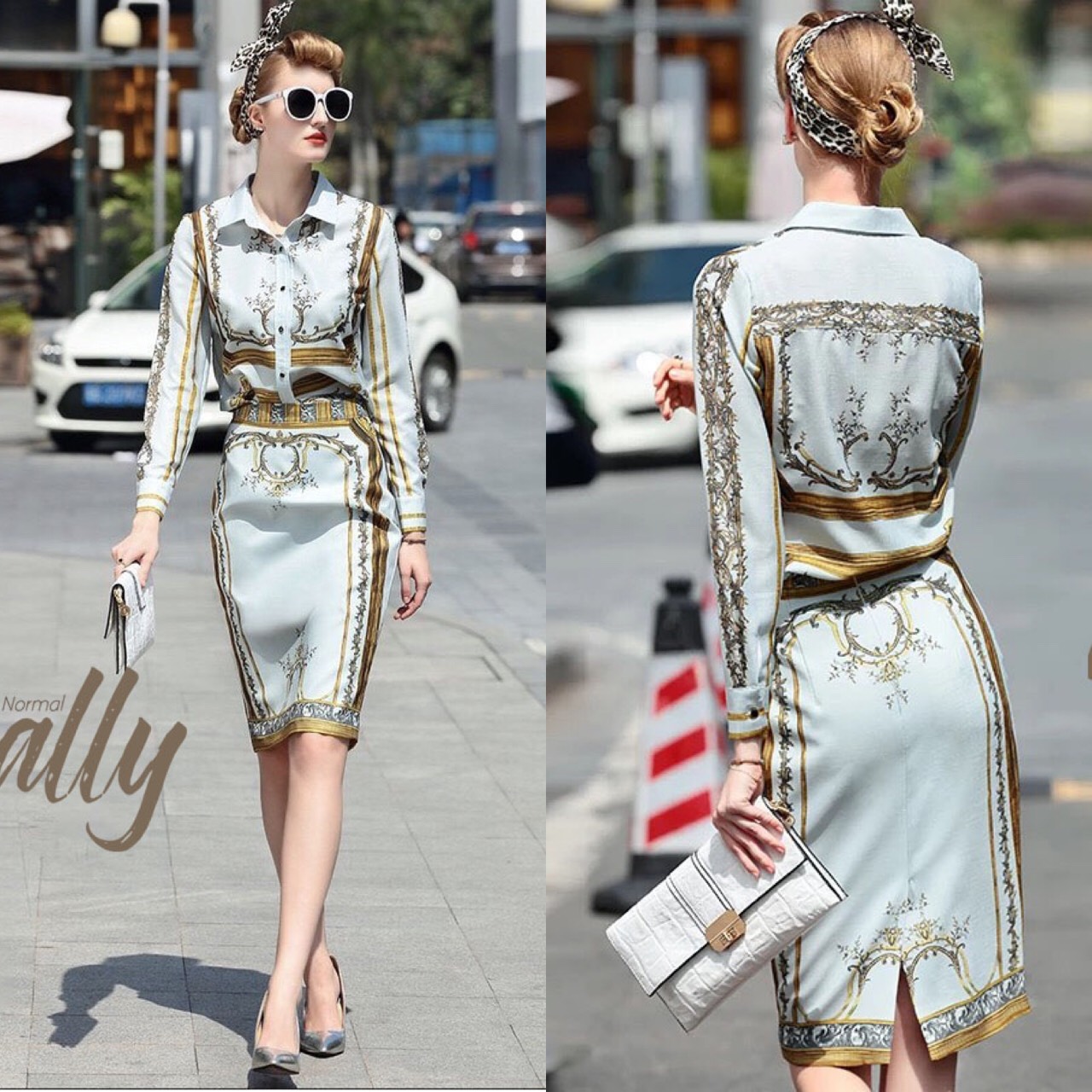 เสือผ้าเกาหลี พร้อมส่ง เสื้อผ้า cotton พิมลายสวย