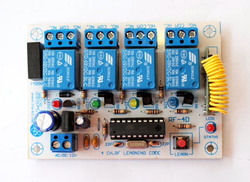 RF -4D รีโมท คอนโทรล 4 ช่อง ใช้ไฟ AC-DC