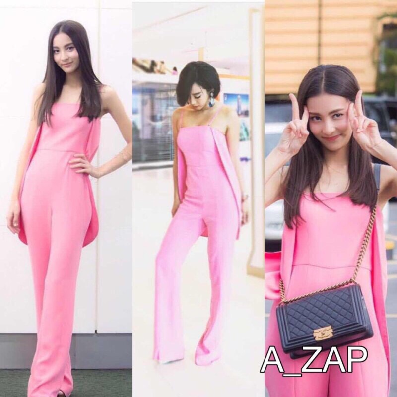 พร้อมส่ง ASV jumpsuit ขายาว สีชมพู