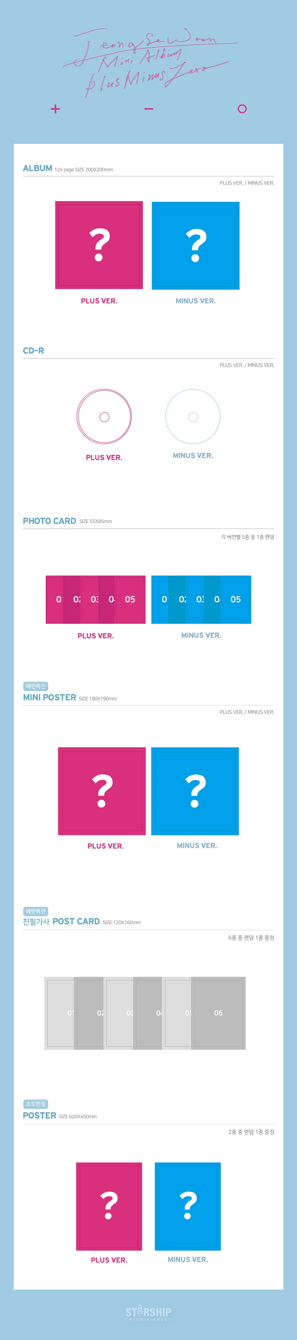 [Pre] Jeong Se Woon : 3rd Mini Album - ±0 (Plus Minus Zero) (PLUS+MINUS Ver. SET) +Poster