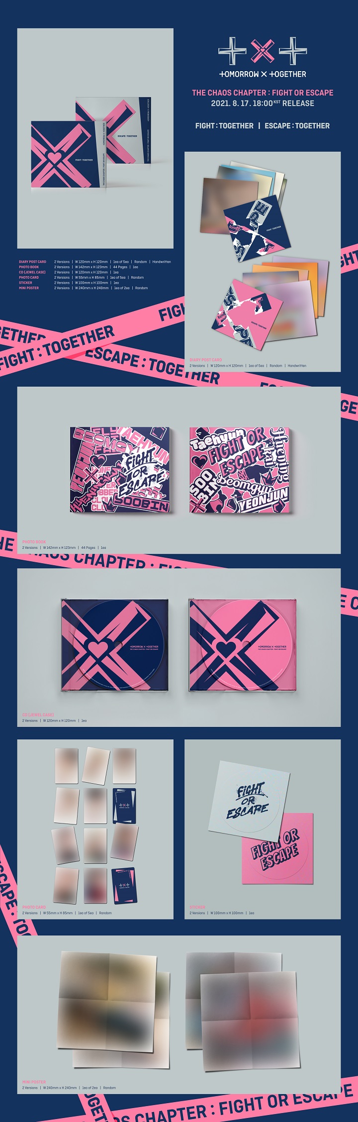 [Pre] TXT : 2nd Album Repackage - THE CHAOS CHAPTER : FIGHT OR ESCAPE (Togeter Ver.) (Random Ver.)