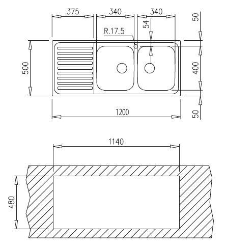 อ่างล้างจาน TEKA ราคาพิเศษ รุ่น VIVA 120 2B 1D