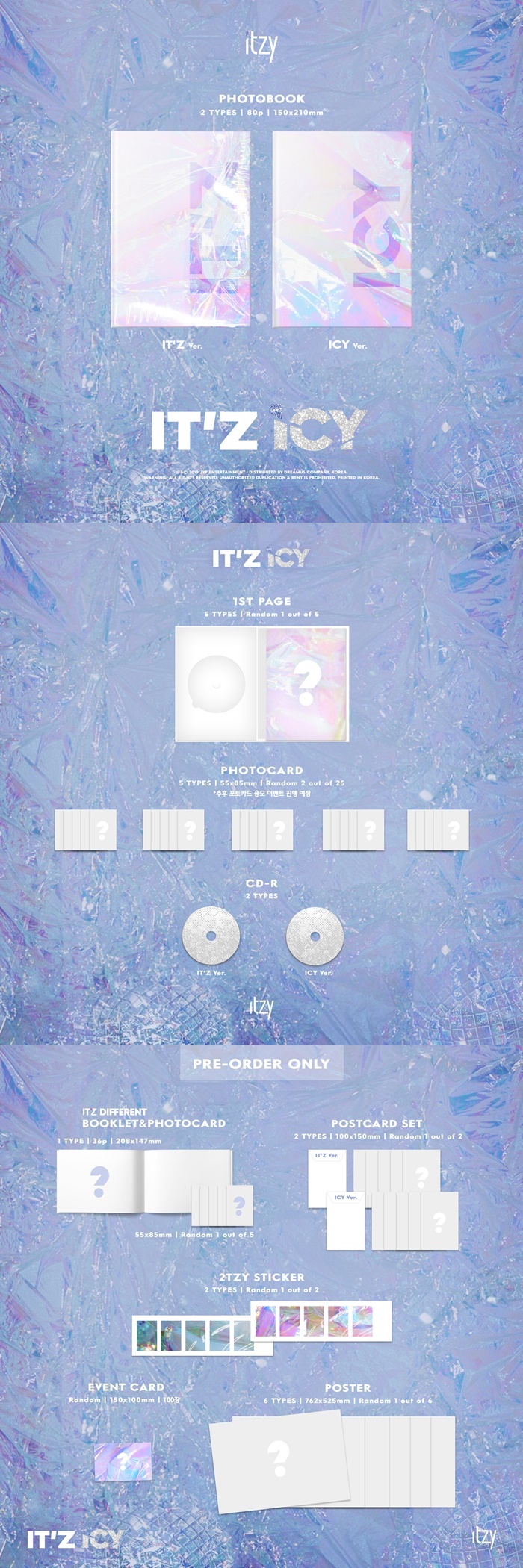 [Pre] ITZY : 1st Mini Album - IT'Z ICY (Random Ver.)