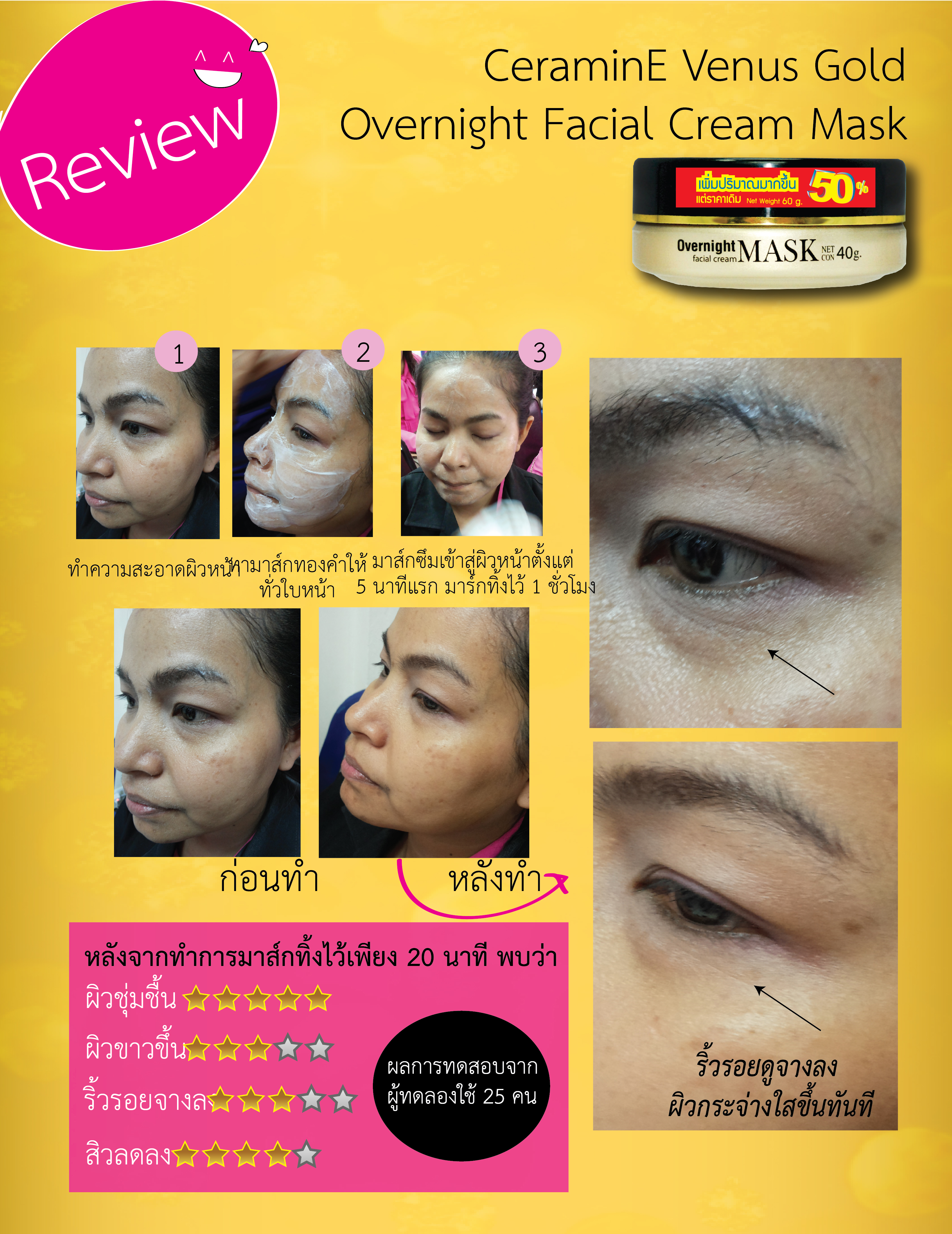 CeRAMINE Venus Gold Over Night Facial Cream Mask Promotion 1+1 | เซอรามายน์ วีนัส โกลด์ โอเวอร์ ไนท์ เฟเชียล ครีม มาส์ก โปรโมชั่น 1+1