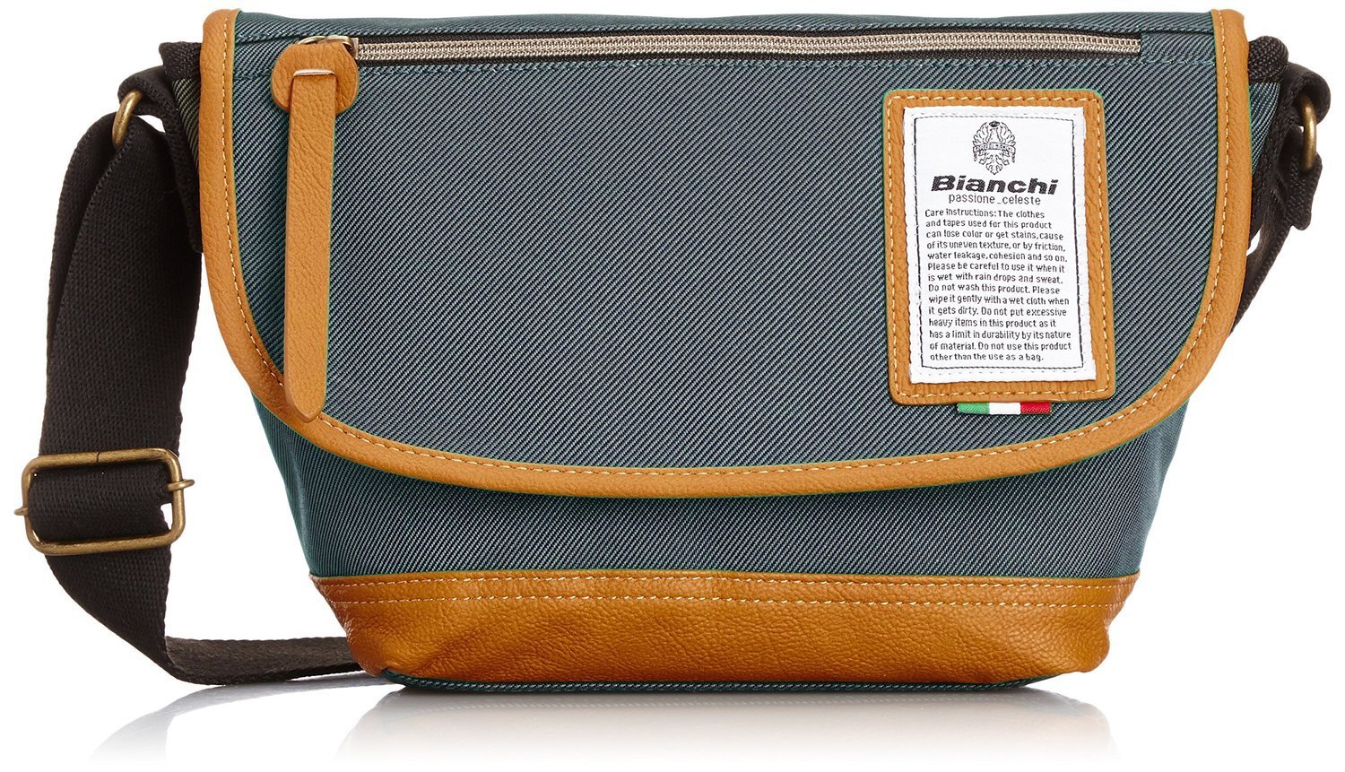 Bianchi - LBT35 : A3 Messenger Silver (สีเทาเงิน/ ขอบหนังสีน้ำตาล)