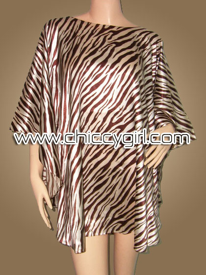 เสื้อแขนค้างคาวไปงาน ลายเสือ สีน้ำตาล สามารถพรางรูปร่างได้ดี ผ้าเงามันเนื้อดีใส่สบายมากๆ แบบเรียบหรู (หมดค่ะ)